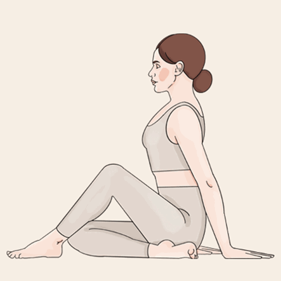 sırt ağrısını hafifletmek için egzersiz yapan kadın